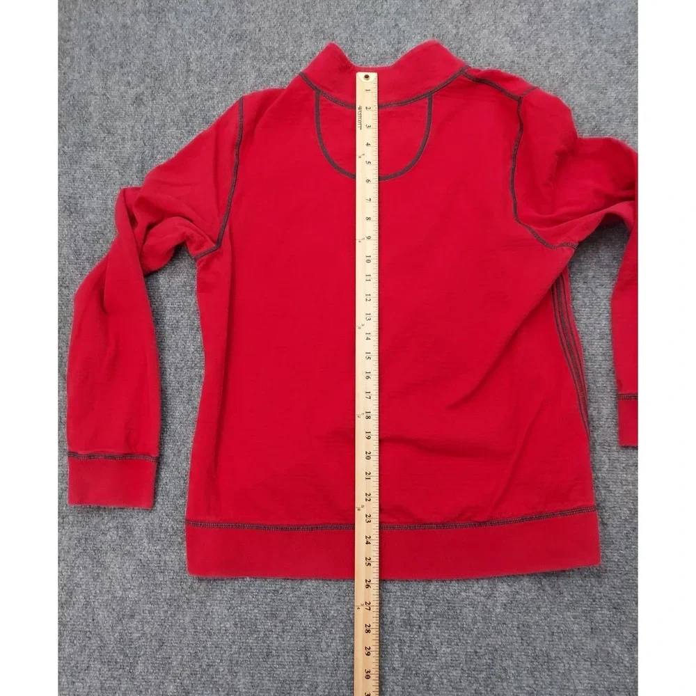 Tommy Bahama Reversible Pullover Mens Medium Red Blue Striped 1/4 Zip Nautical‎